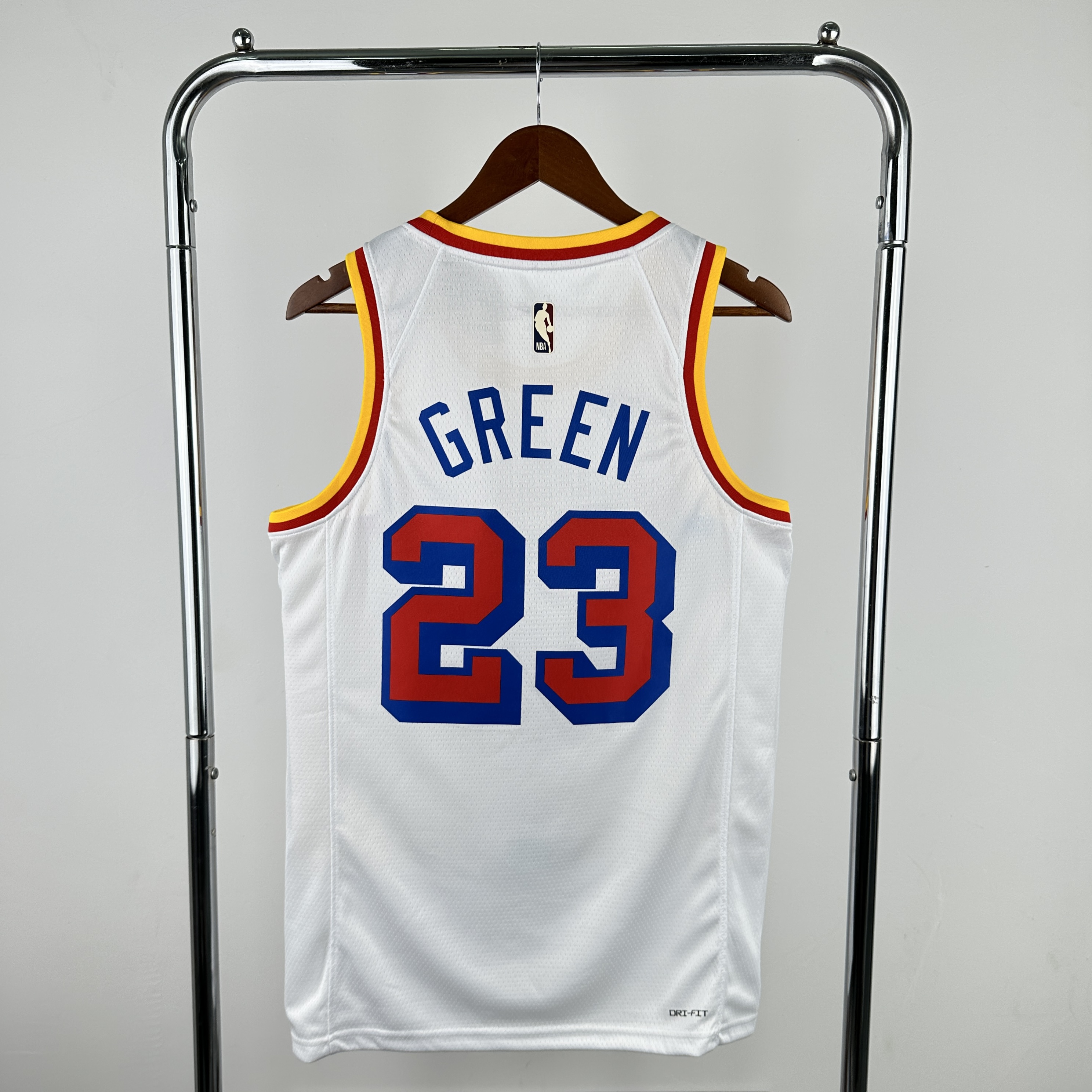 Men Golden State Warriors #23 Green White Season Throwback Nike 2025 NBA Jersey->nfl hats->Sports Caps
